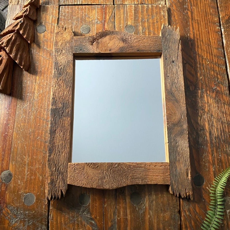 40 Awesome Rustic Mirrors For Your Farmhouse Style Decor regarding Unveiling the Rustic Rectangular 3D Mirror for a Touch of Elegance