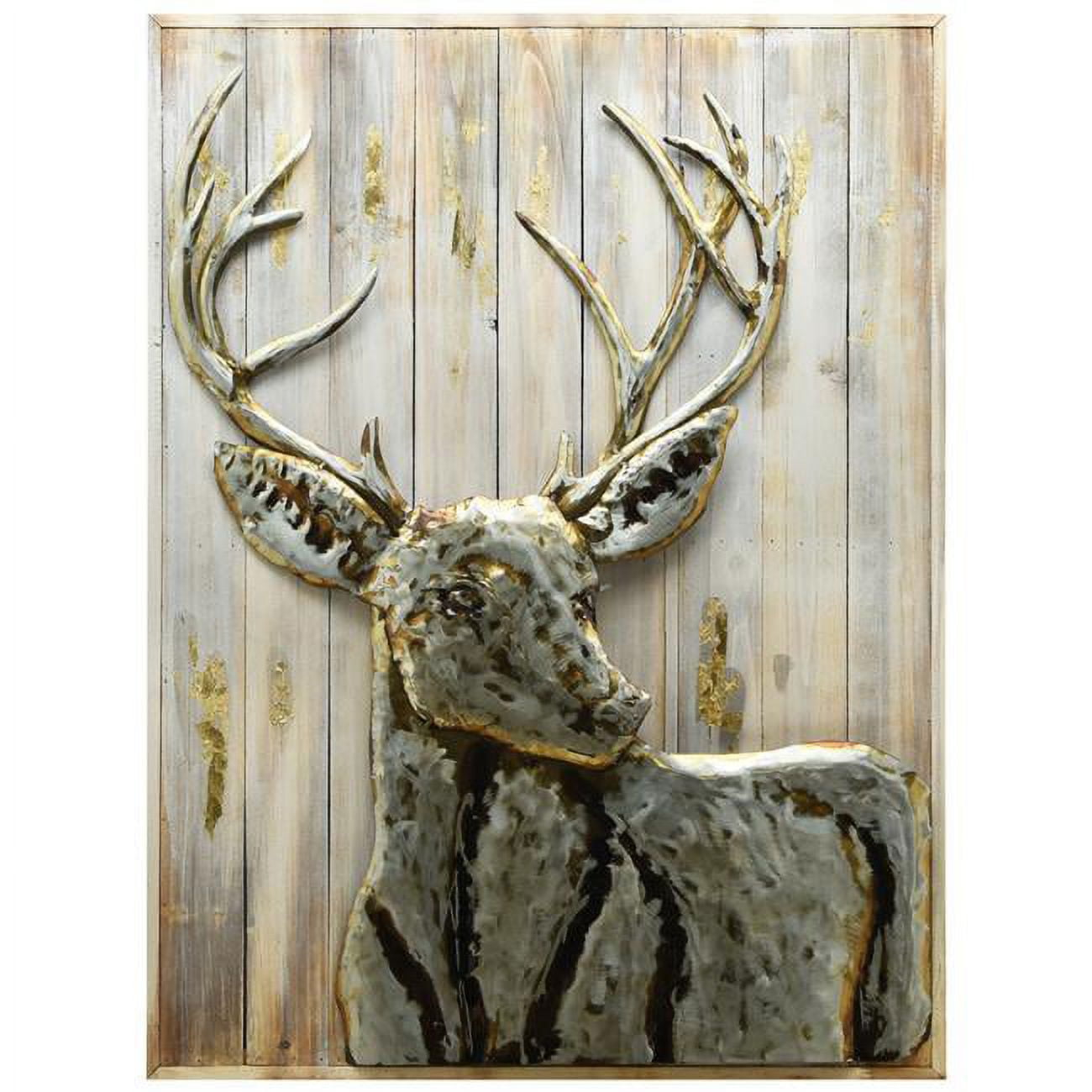 40 X 30 In. Deer 1 Hand Painted Primo Mixed Media Iron Wall Sculpture ... regarding