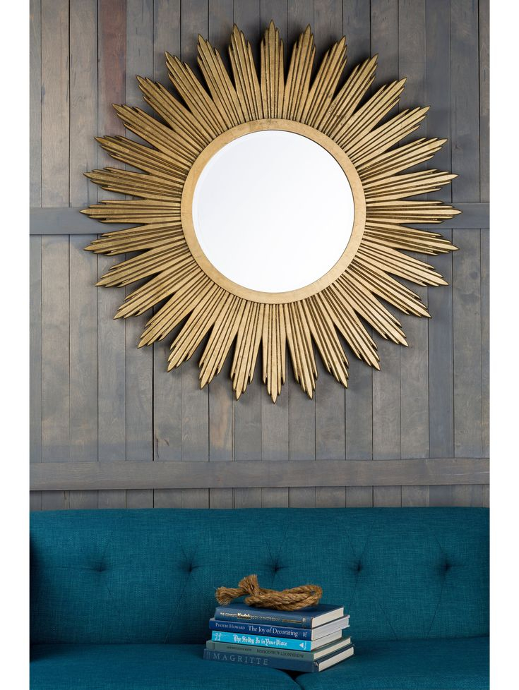 47" Sunburst Mirror, Gold | Gold Mirror Wall, Sunburst Mirror, Mirror Decor with regard to