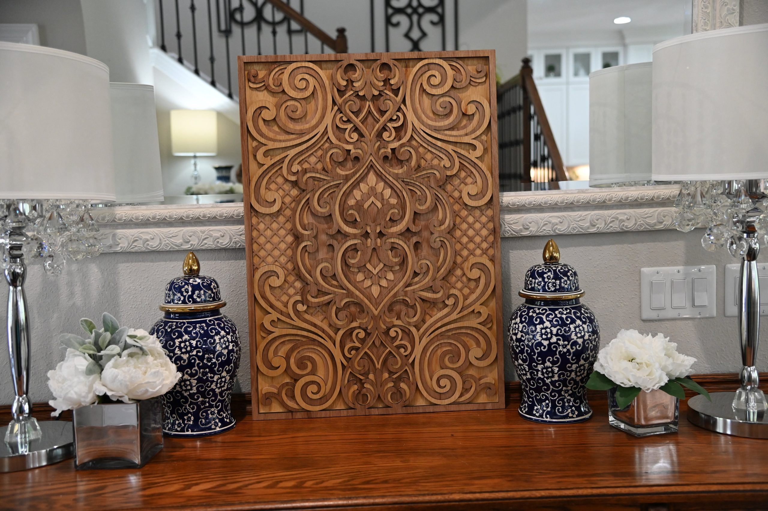 6-Layered 3D Wood Art, Minimalist Geometric Wooden Wall Art For Chic ... pertaining to The Allure of 3D Wooden Art How Passages Makes a Statement