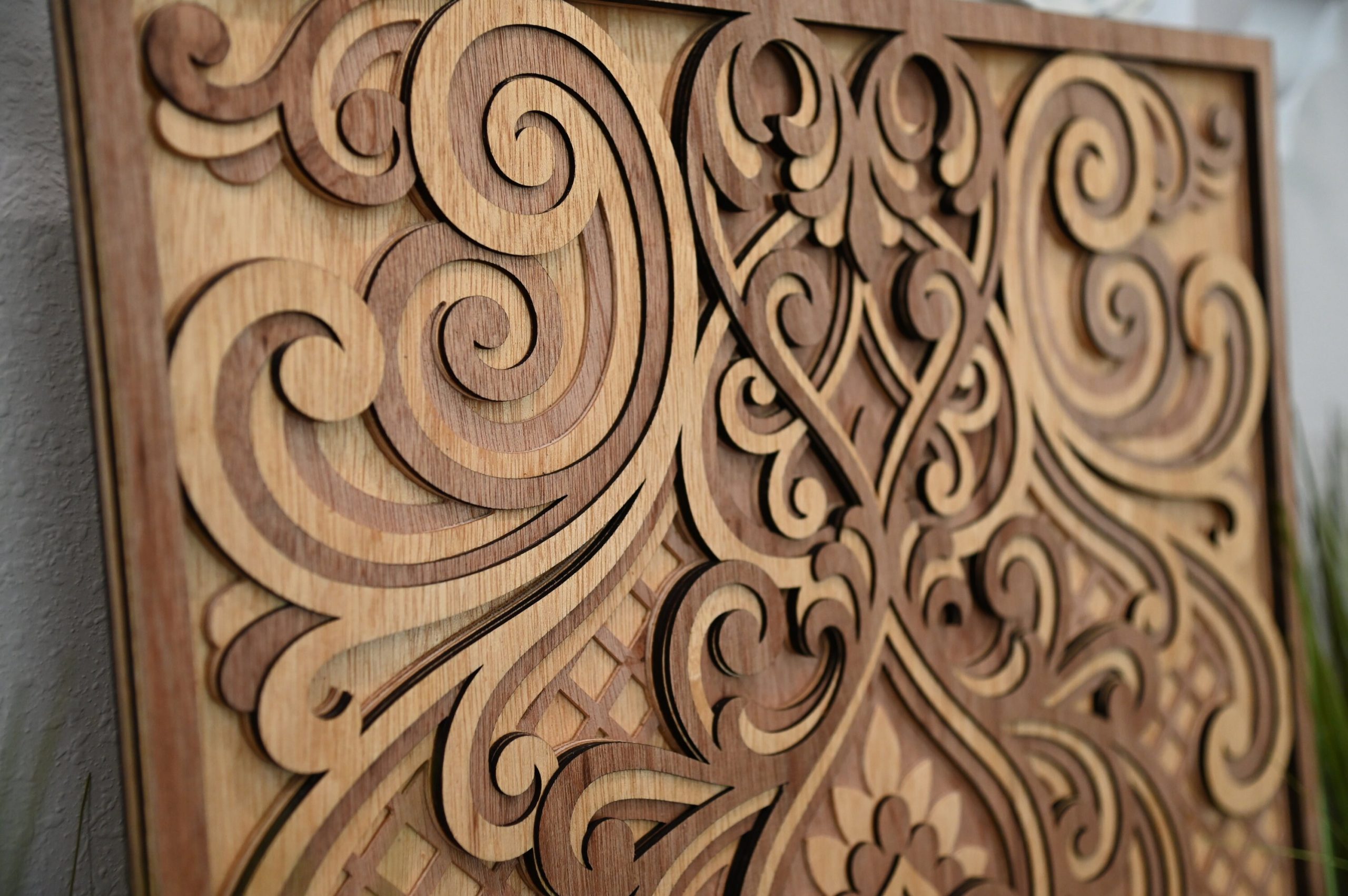 6-Layered 3D Wood Art, Minimalist Geometric Wooden Wall Art For Chic ... regarding