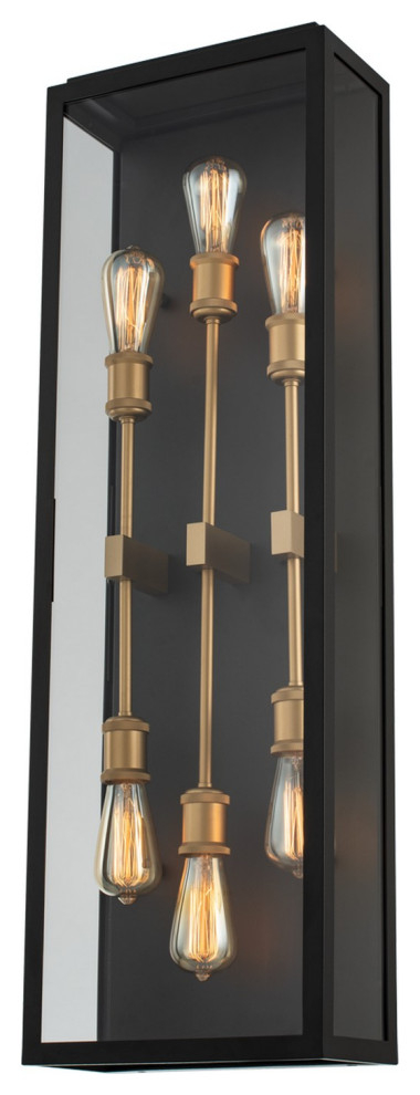 6 Light Contemporary Outdoor Wall Light By Kalco, Matte Black With ... regarding The Enduring Style of Kalco's Anchorage Wall Light Explained