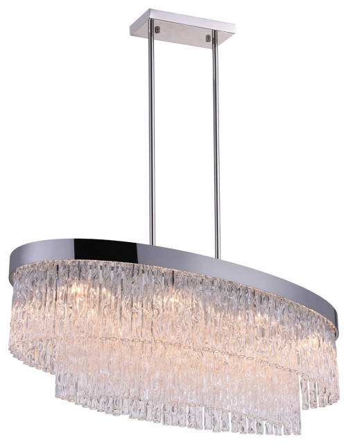 8 Light Island Chandelier With Chrome Finish - Contemporary - Kitchen ... regarding