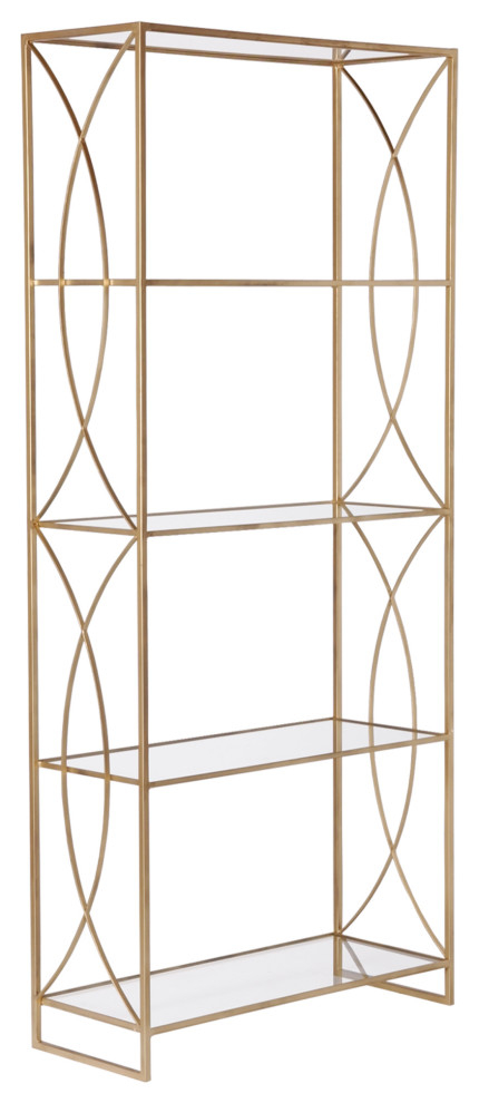 84 In. Gold Wrought Iron Windsor Etagere - Contemporary - Display And ... with Unlocking the Versatility of Open Gold Iron Etagere Shelving