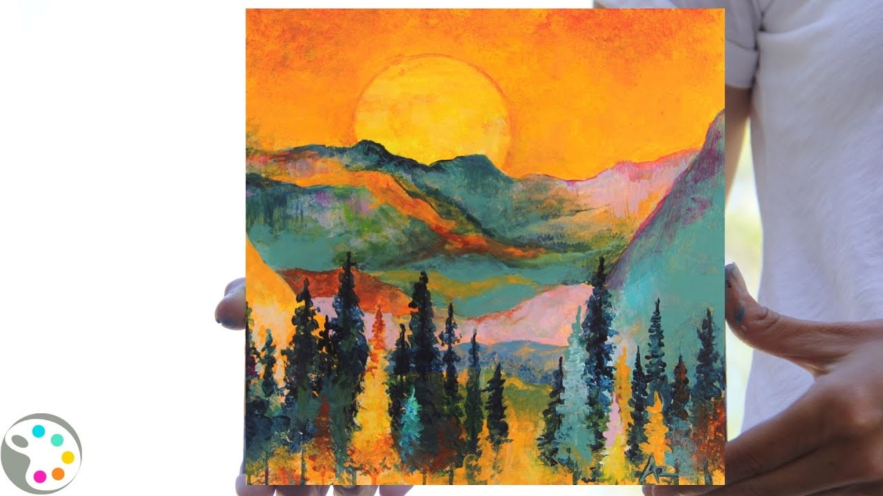 Abstract Mountain Landscape Painting / Acrylic Painting / Step-By-Step ... for A Deep Dive into Abstract Approaches to Landscape Art
