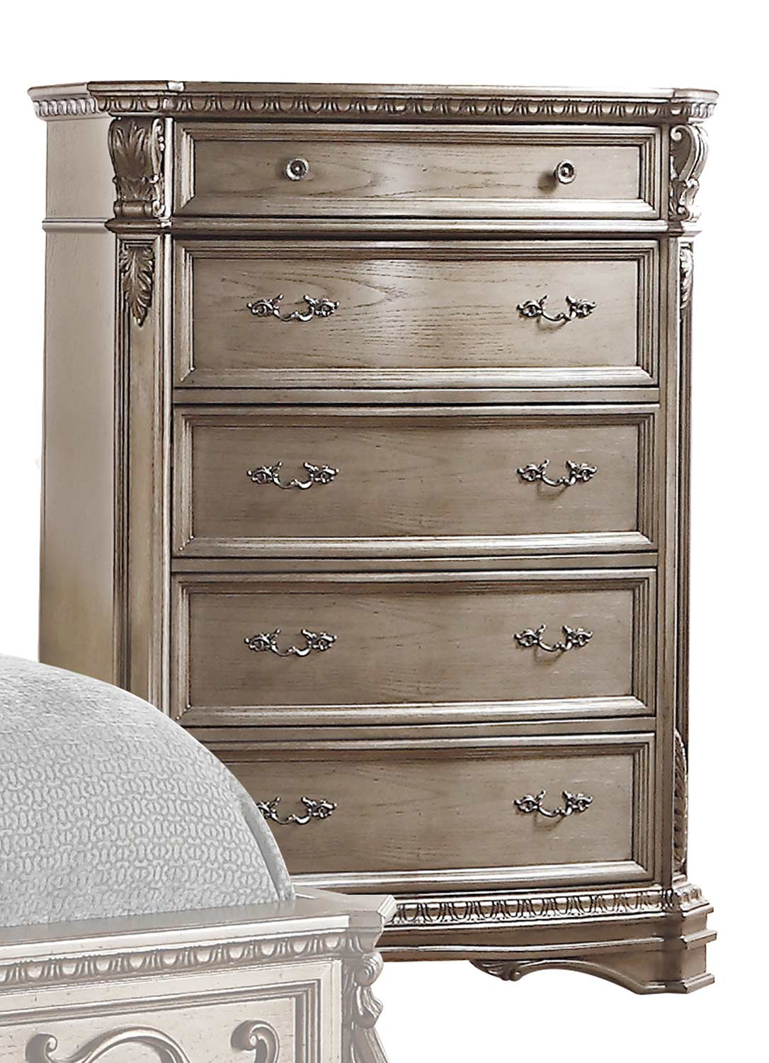 Acme Northville Chest - Antique Champagne 26939 At Homelement.com intended for Craftsmanship Revealed The ACME Northville Dresser's Wooden Top Story