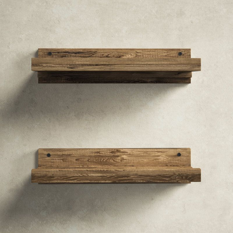 Aldred 2 Piece Pine Solid Wood Floating Shelf – Artofit regarding
