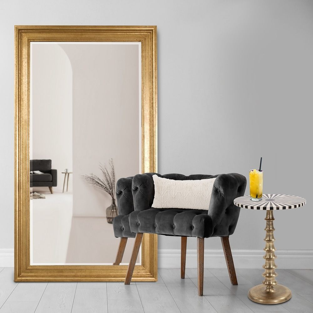 Allan Andrews Gold Wood Framed Full Length Chandler Wall Mirror - Bed ... with regard to