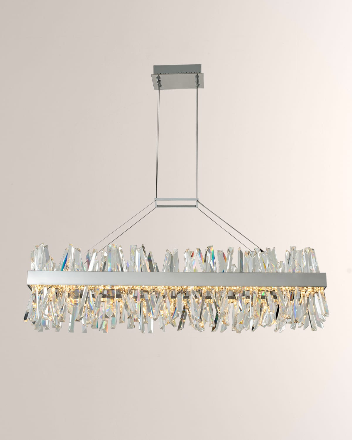 Allegri Crystal By Kalco Lighting Glacier 26" Led Rectangular Island ... inside