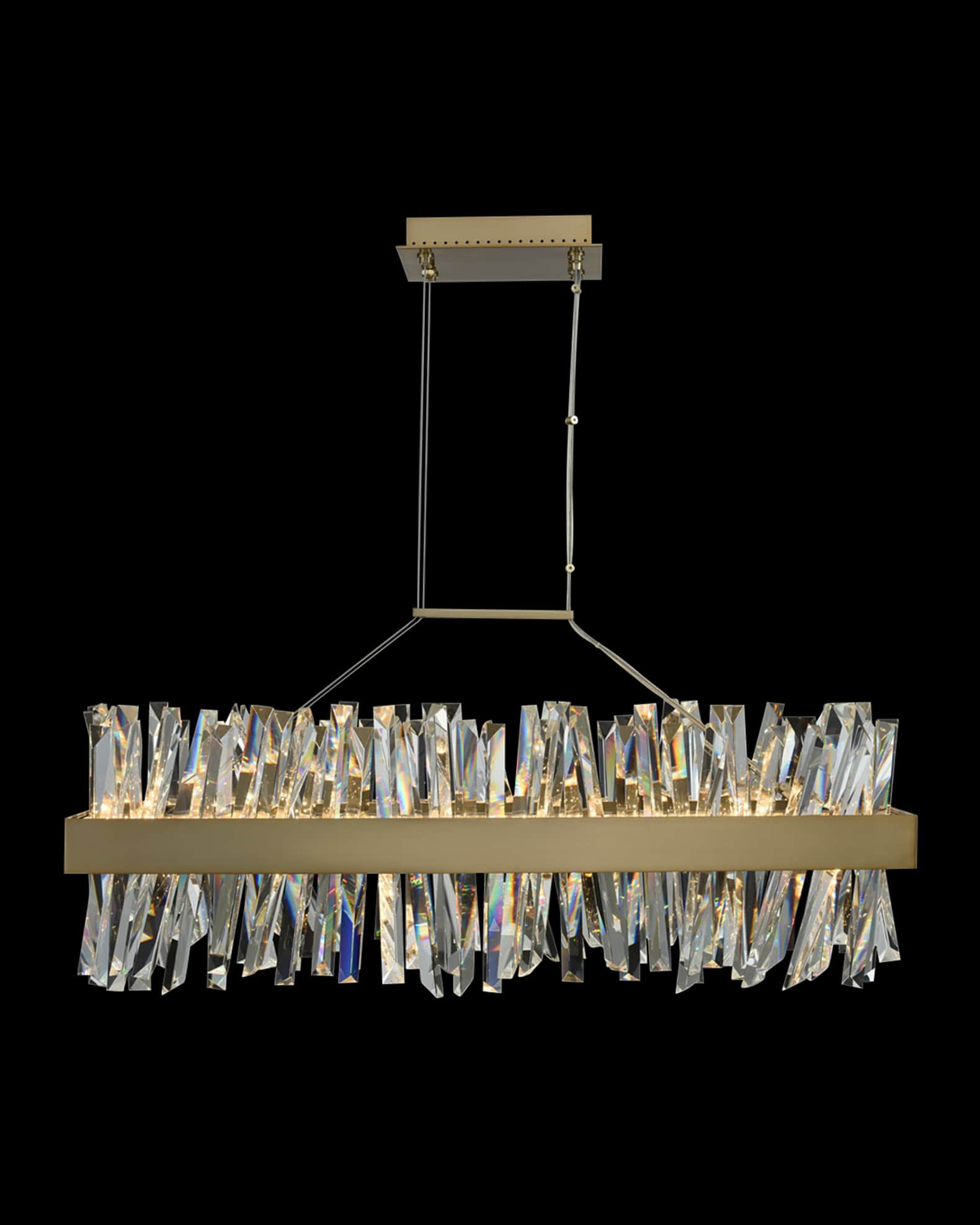 Allegri Crystal By Kalco Lighting Glacier 36" Led Rectangular Island ... with