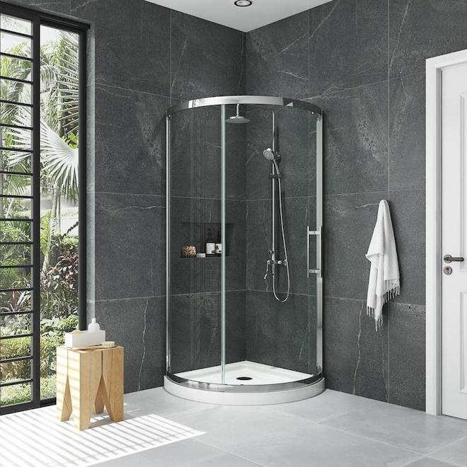 Allen + Roth Ove Decors Emily-Swift Acrylic Floor Polished Chrome ... within
