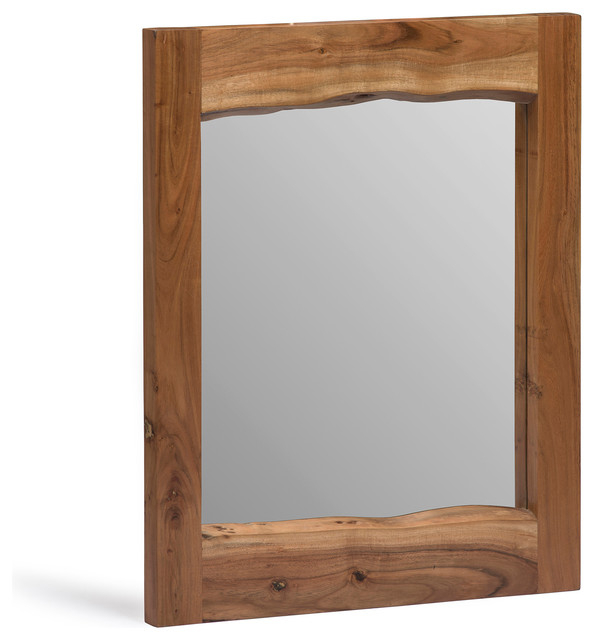 Alpine Natural Live Edge Wood 24" Mirror - Rustic - Wall Mirrors - By ... for Elevate Your Space with Melbourne's Alpine Wood Mirrors in French Truffle