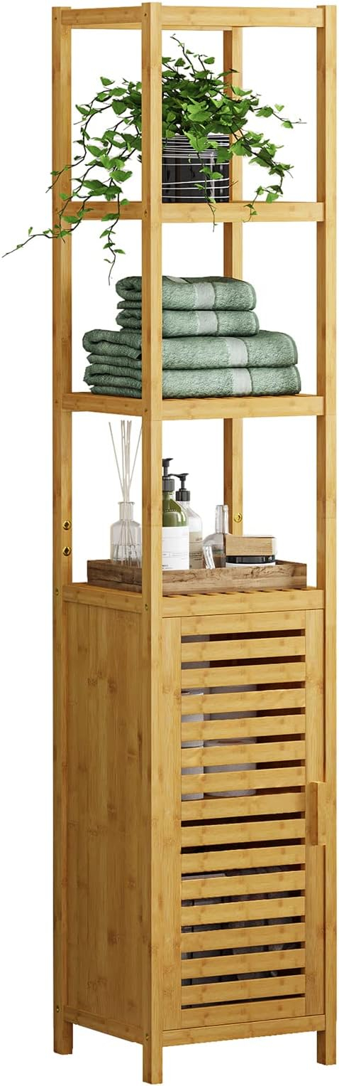 Amazon.com: Fresca Bath Bathroom Linen Side Cabinet With 2 Storage Area ... pertaining to Elevating Bathroom Aesthetics with the Fresca Teak Linen Storage Cabinet