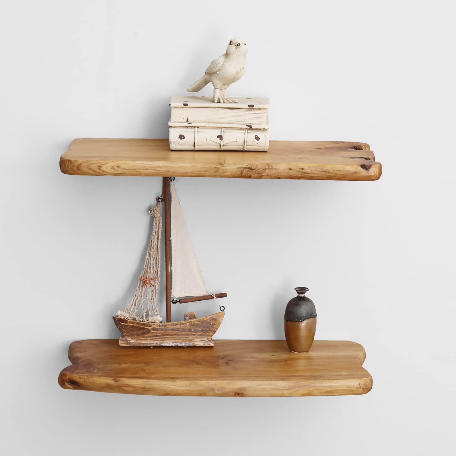 Amazon.com: Kumaforest Floating Shelves, Solid Pine Wood Floating Shelf ... within