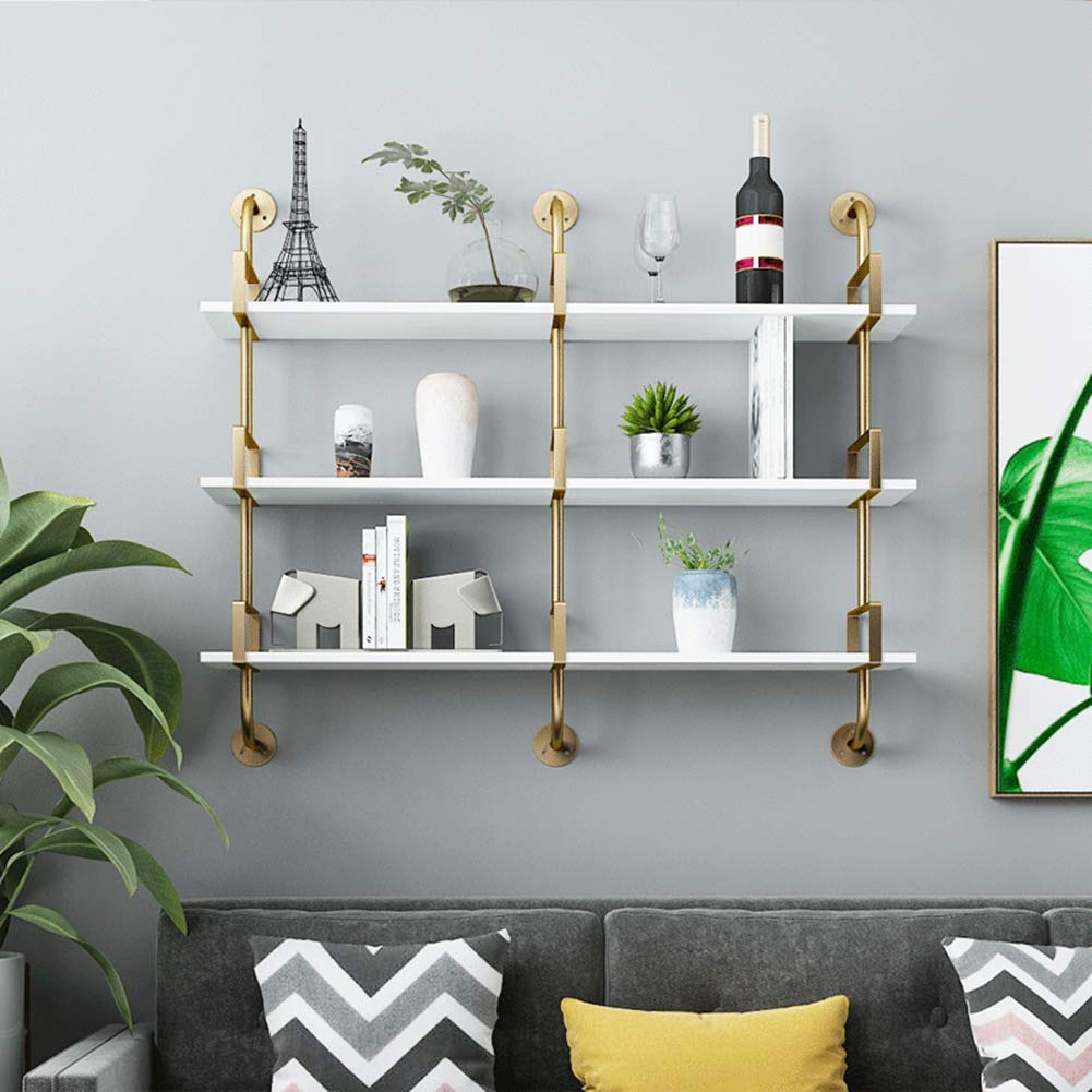 Amazon.com: Modern Gold Metal Floating Shelves 3-Tier Wall Mounted ... for