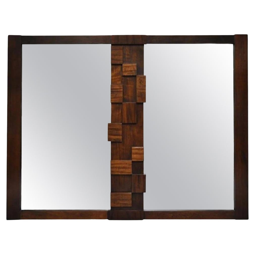 American Mid-Century Modern Walnut And Rosewood Mirror From Klassik For ... intended for