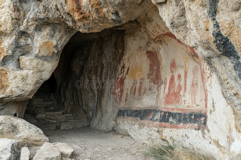 Ancient Cave Entrance With Prehistoric Murals Stock Photo - Image Of ... within From Ancient Cave Art to Modern Murals The Enduring Power of Writing on Walls