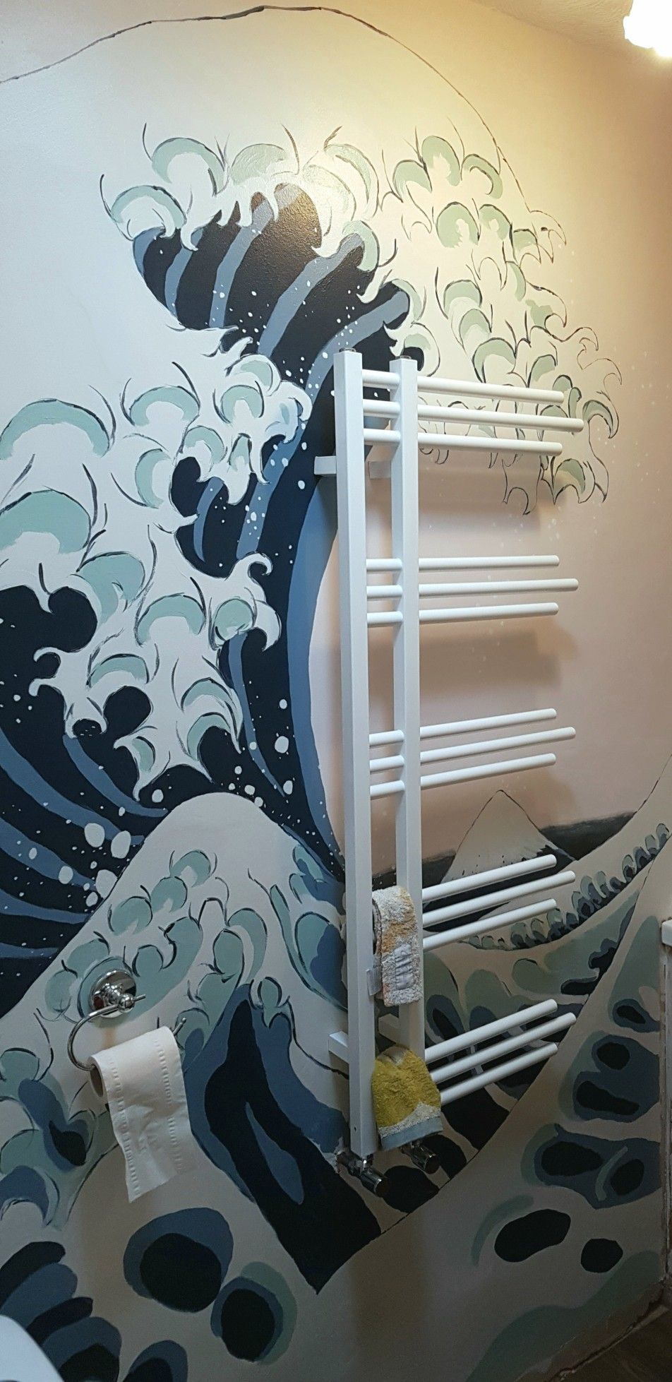 Bathroom Hand Painted Wall Mural. | Wall Murals Painted, Wall Murals ... within Discover the Charm of Hand-Painted Walls 14 Creative Transformations