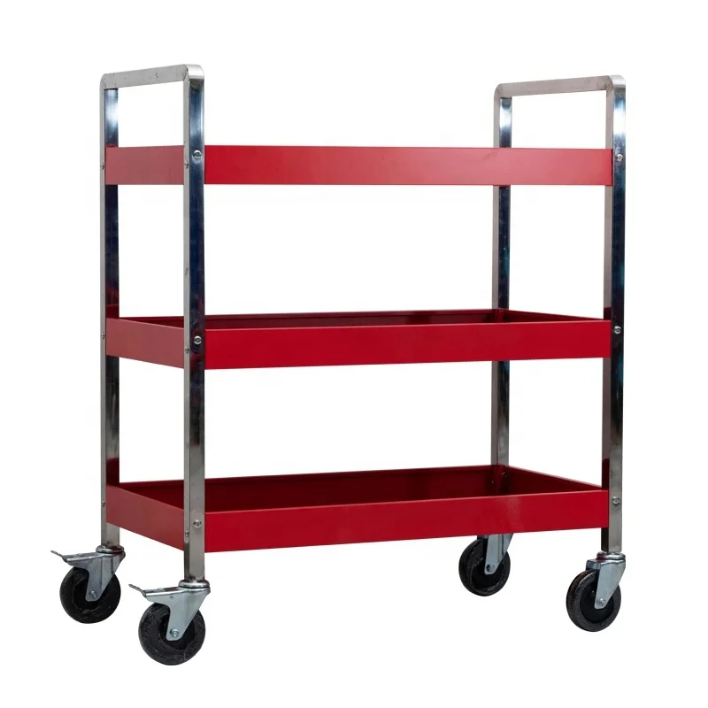 Bonroy Red Heavy Duty 3-Tier Steel Cart - Robust And Durable pertaining to Durability Meets Design Exploring the 3-Tier Metal and Wood Caster Cart
