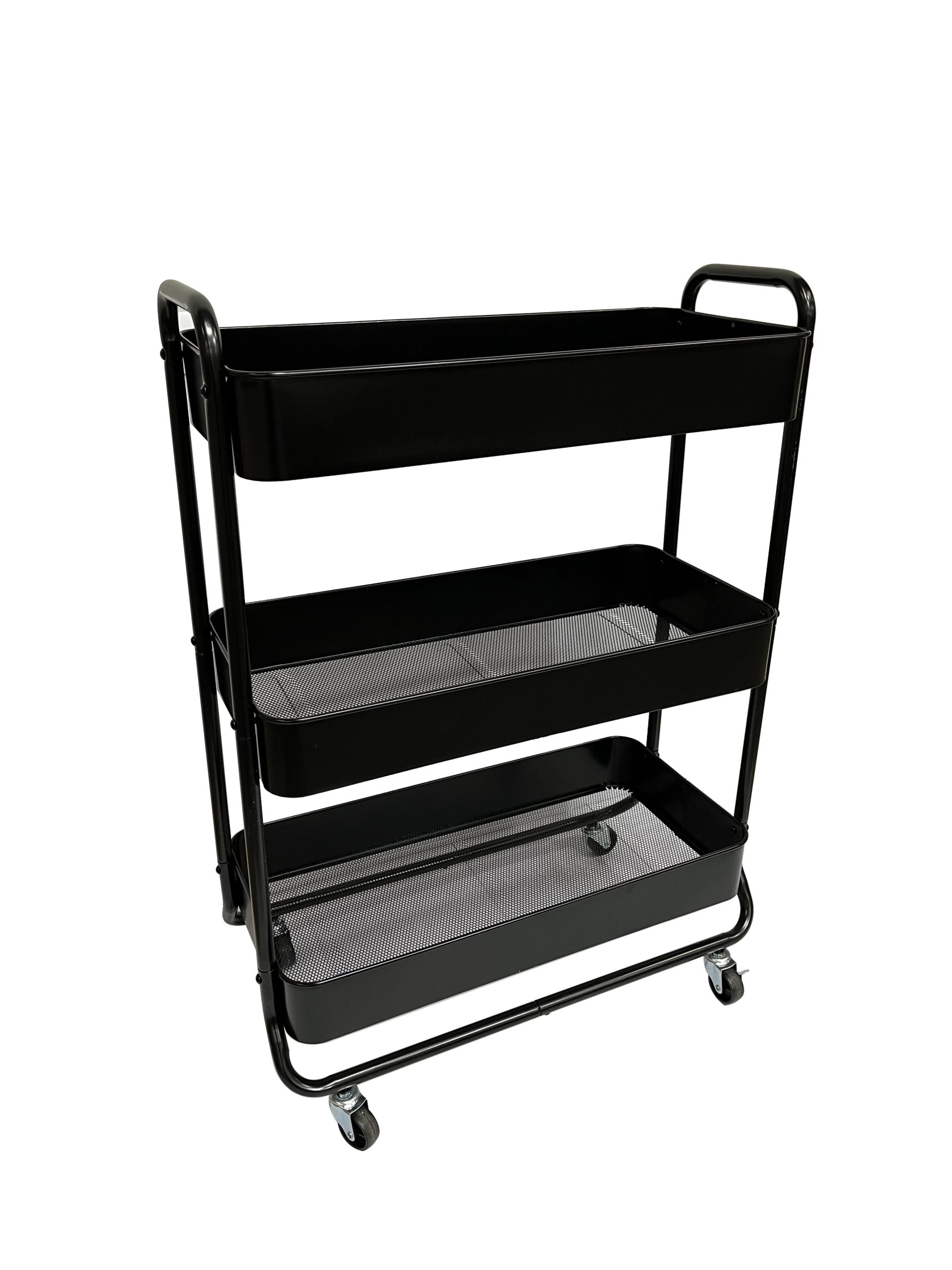 Brandclub - Mainstays Wide 3 Tier Metal Utility Cart, Black ... regarding