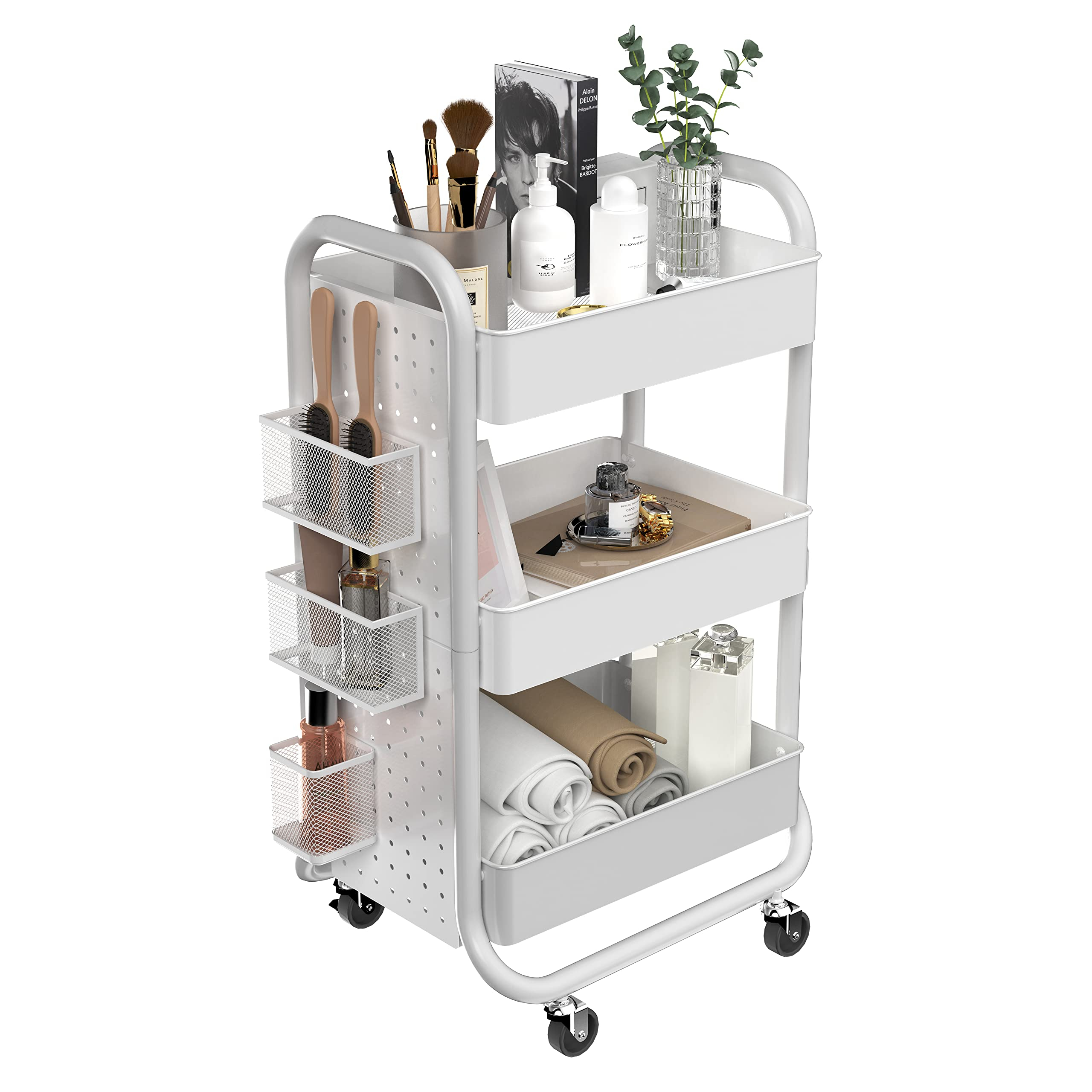 Buy Designa 3-Tier Rolling Cart, Utility Cart With Handle, Extra 3 ... for