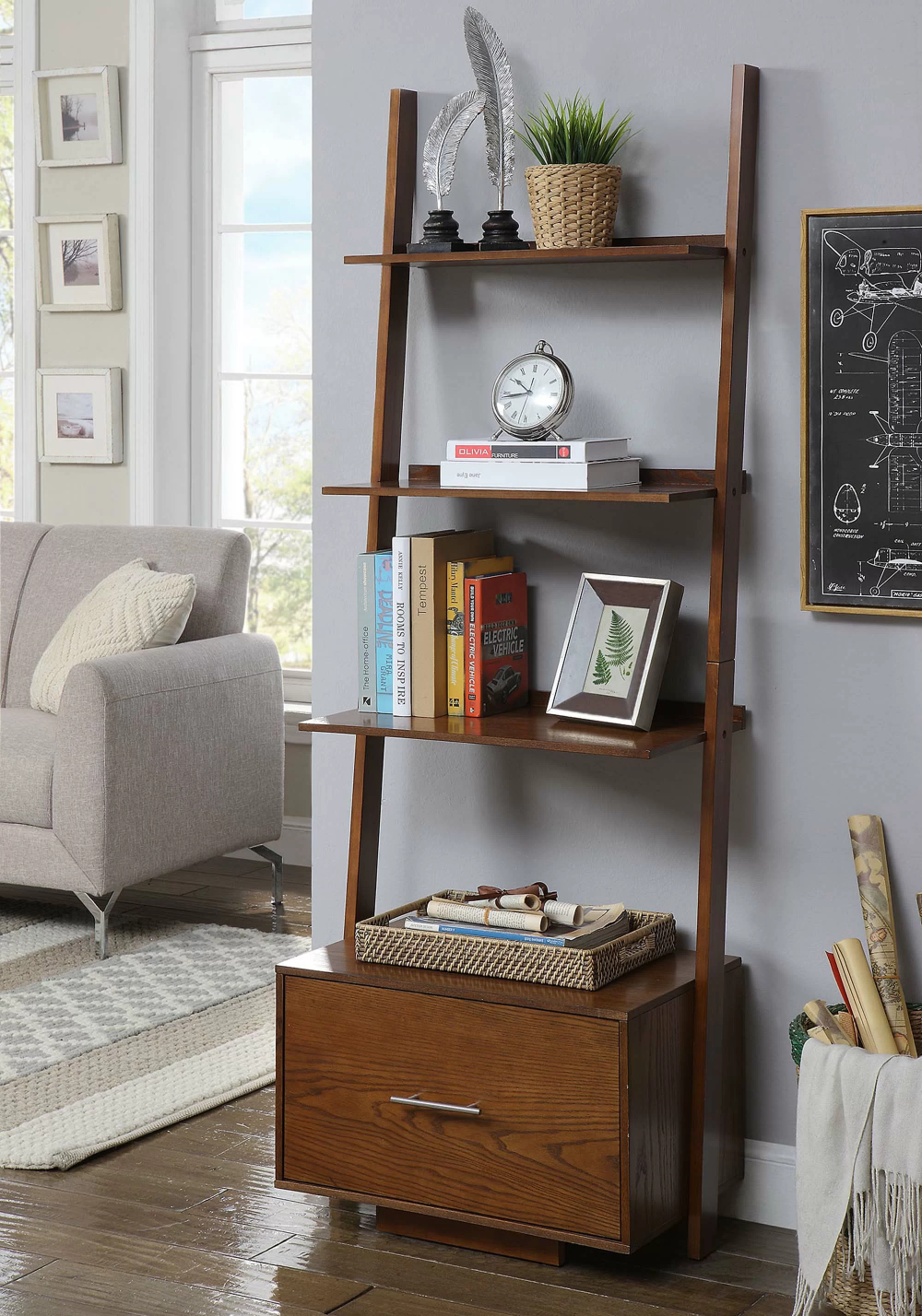 Carlucci Ladder Bookcase &Amp; Reviews | Allmodern | Ladder Bookcase ... for The Art of Styling Your Modern Ladder Bookshelf