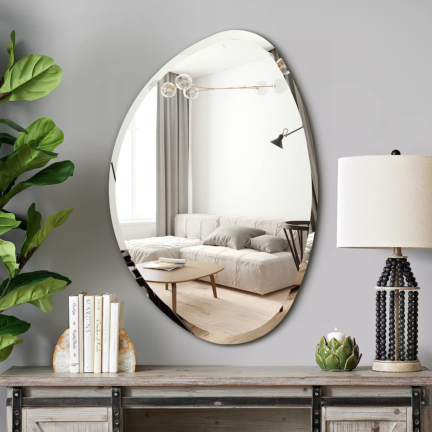 Cheval Mirror | The Mirror Guide intended for Choosing the Perfect Beveled Mirror A Guide to Black on Blue Metallic Shagreen