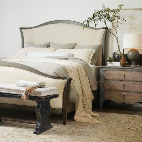 Ciao Bella King Upholstered Bed- Speckled Gray In Beige By Hooker ... throughout The Speckled Gray Secret Unlocking the Charm of the Ciao Bella Dresser
