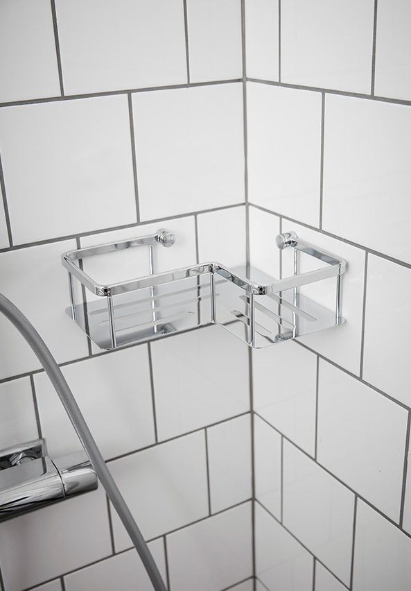Corner Shower Shelf Chrome - Miller Bathroom intended for Installing Your Gealuna A1031A Polished Chrome Corner Shower Shelf Seamlessly