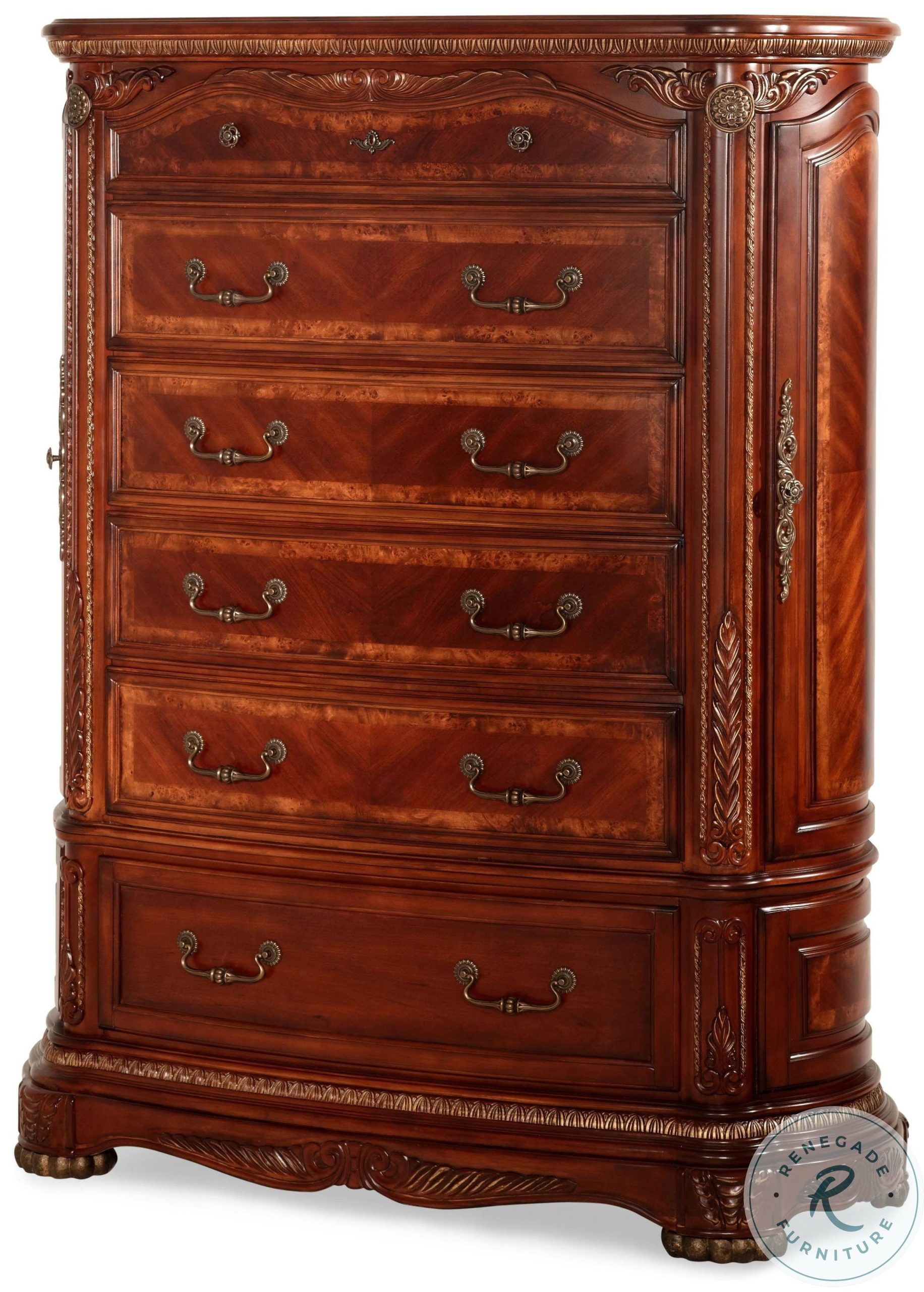 Cortina Honey Walnut 6 Drawer Chest From Aico | Coleman Furniture throughout