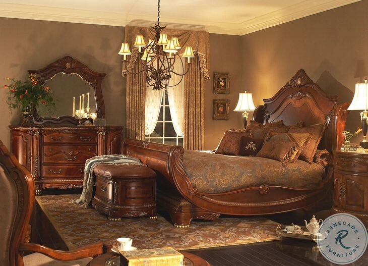 Cortina Honey Walnut Dresser Mirror From Michael Amini | Coleman Furniture inside