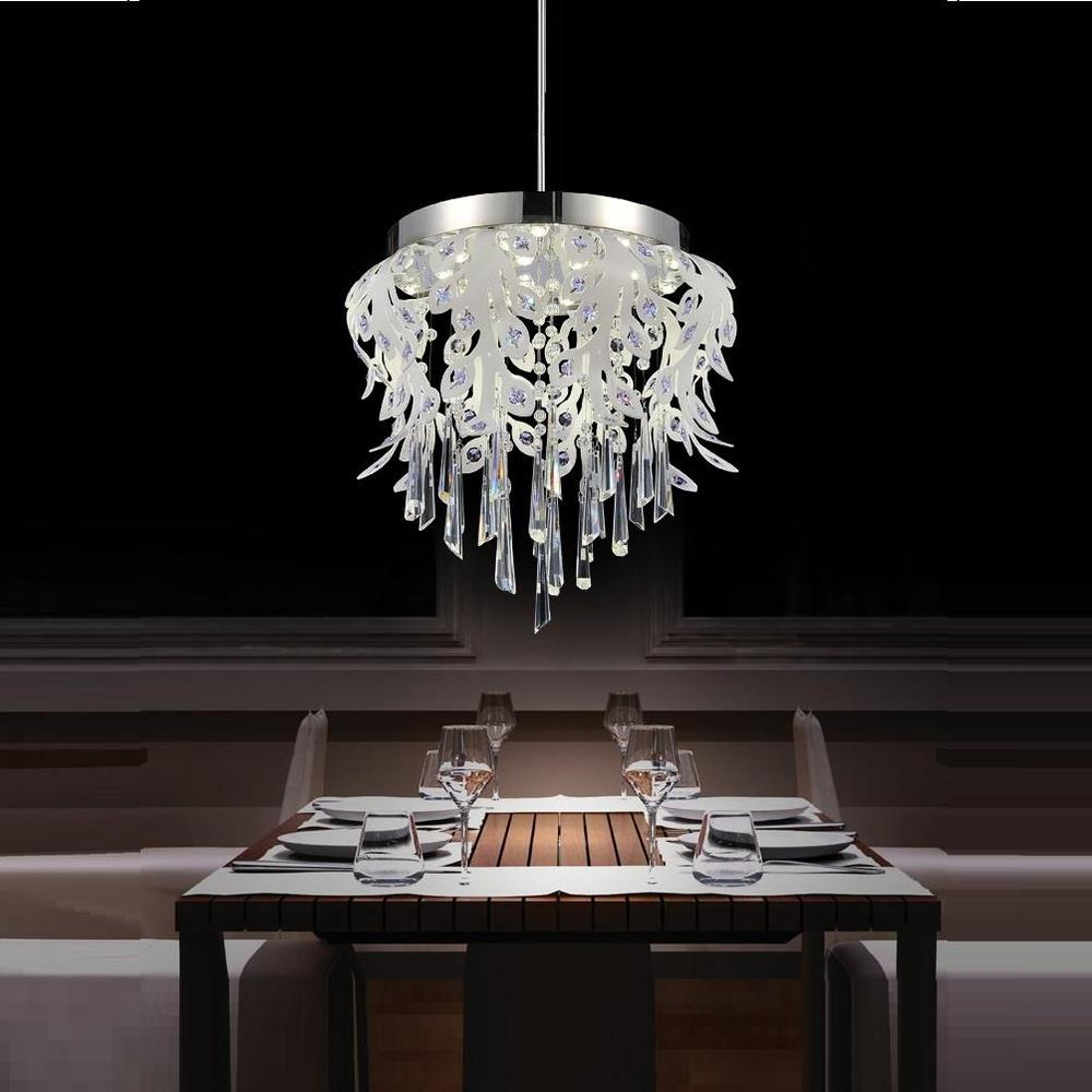 Crystal World Inc. Frost 38-Watt Chrome Integrated Led Chandelier ... intended for