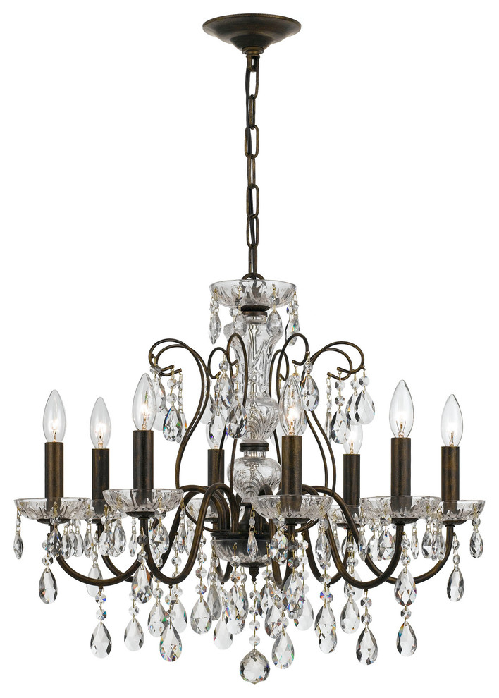 Crystorama Traditional Crystal 8-Light Clear Crystal English Bronze ... with regard to Bringing Warmth and Style Home with an English Bronze Chandelier