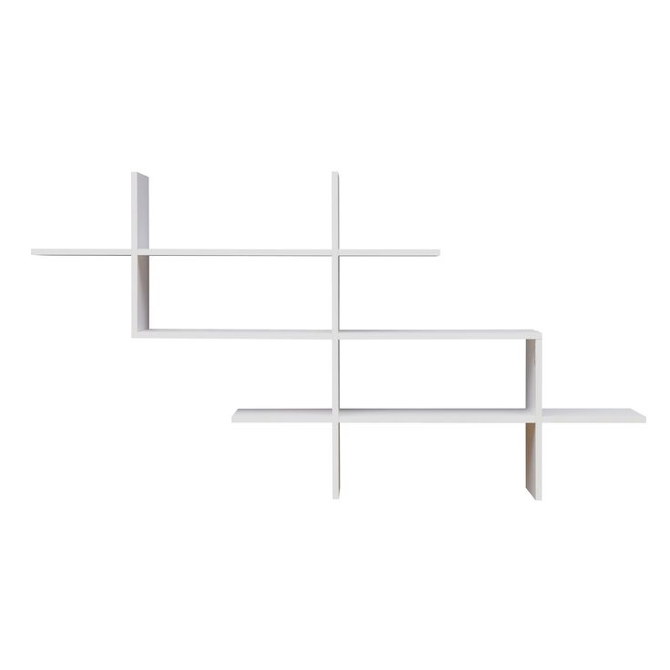 Danya B 3-Tier Hanging Wall Mount Floating Ladder Accent Shelf White ... inside