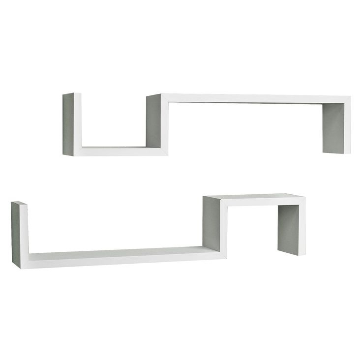 Danya B. Set Of 2 22.5" X 4.7" Floating Wall Shelving Set White ... pertaining to Unlocking the Style Potential of Your White "S" Wall Mount Shelves