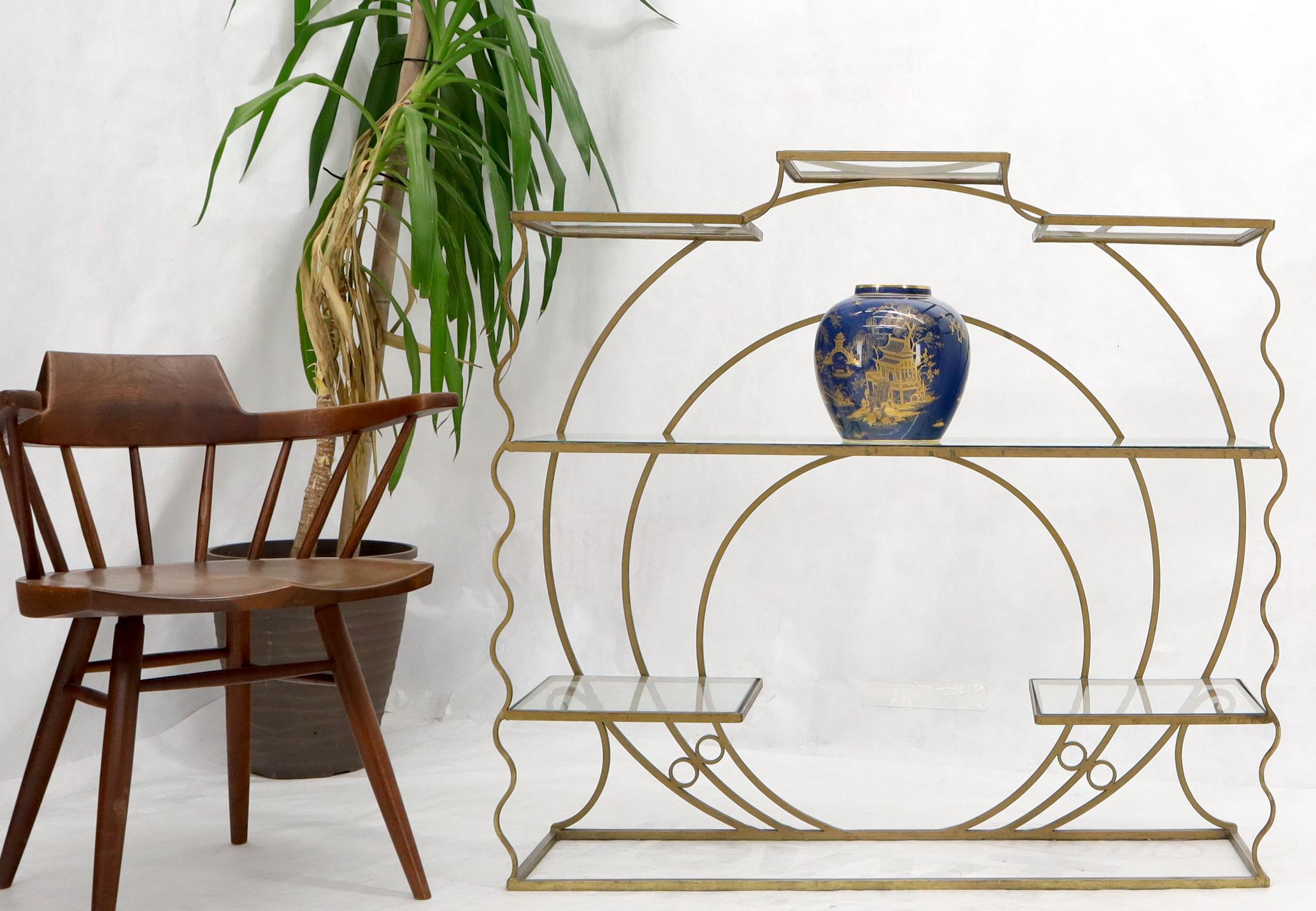 Decorative Gold Gilt Wrought Iron Glass Shelves Étagère For Sale At ... inside Unlocking the Versatility of Open Gold Iron Etagere Shelving