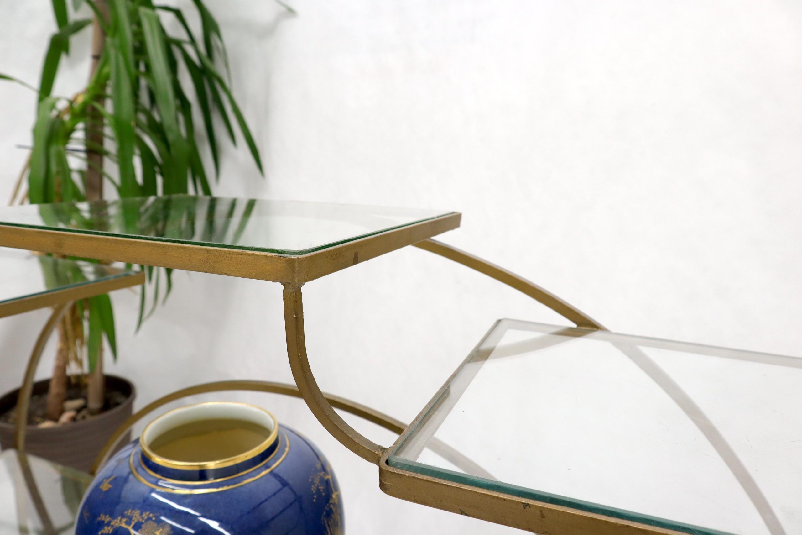 Decorative Gold Gilt Wrought Iron Glass Shelves Étagère For Sale At ... regarding