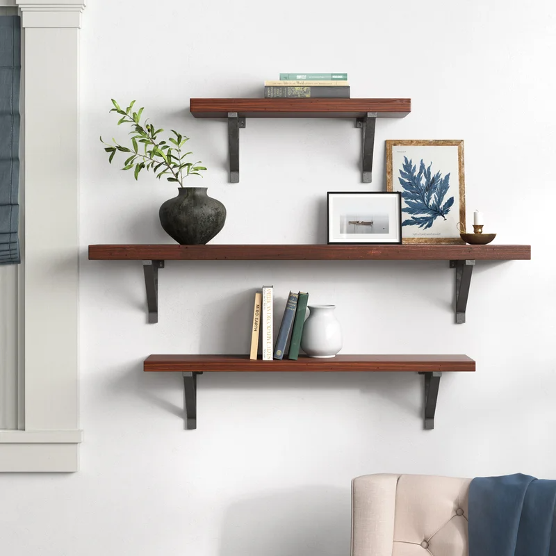Depalma 3 Piece Wall Shelf Set &Amp; Reviews | Birch Lane | Shelf Decor ... throughout Transforming Walls Effortlessly A Guide to 3-Piece Shelf Sets