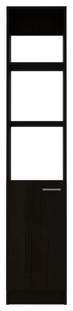 Depot E-Shop Leben Linen Single Door Cabinet, Black - Transitional ... for Elevate Your Home Decor The Sleek Appeal of the Black Leben Linen Door Cabinet