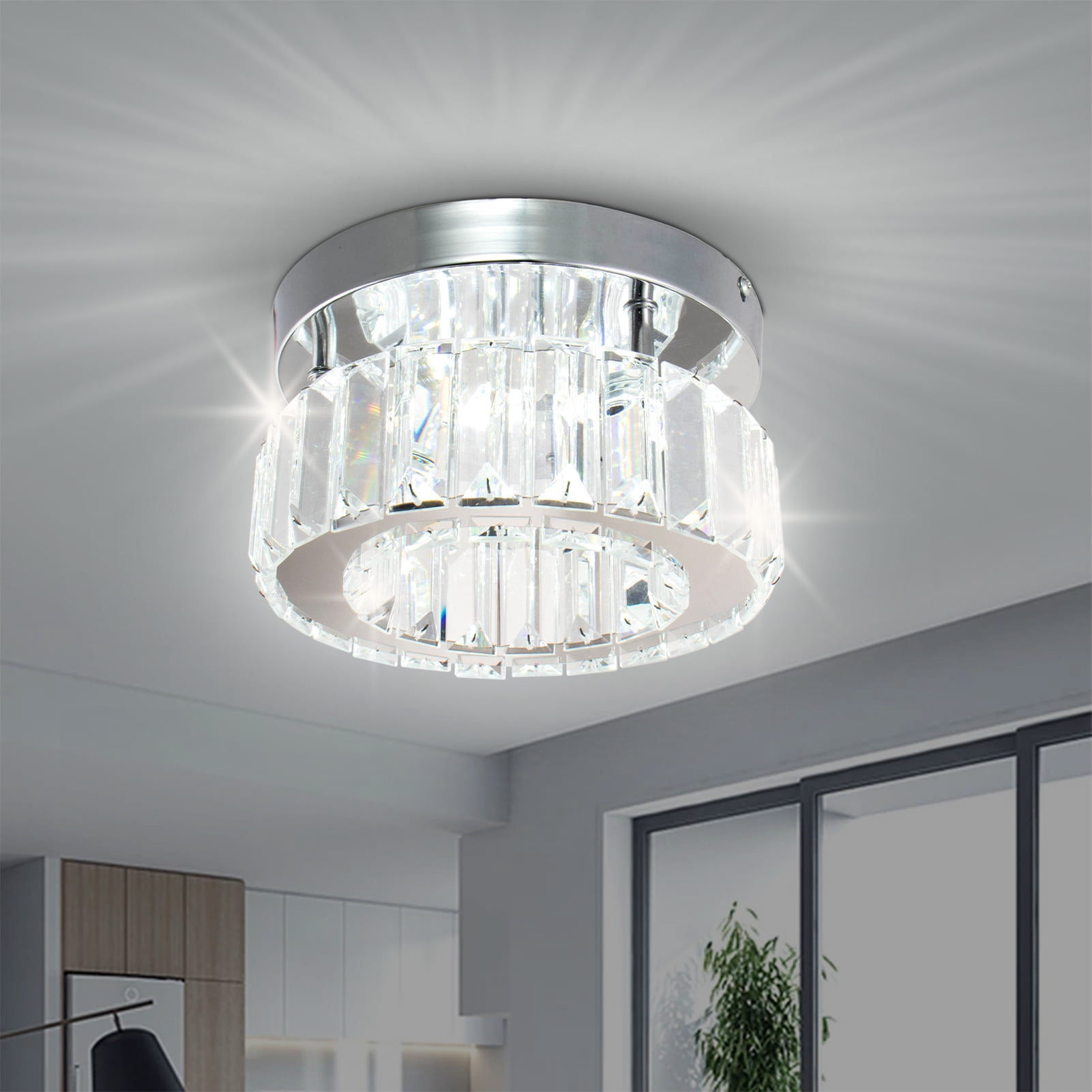 Diisunbihuo Led Mini Chandeliers With Crystals Flush Mount Ceiling ... intended for
