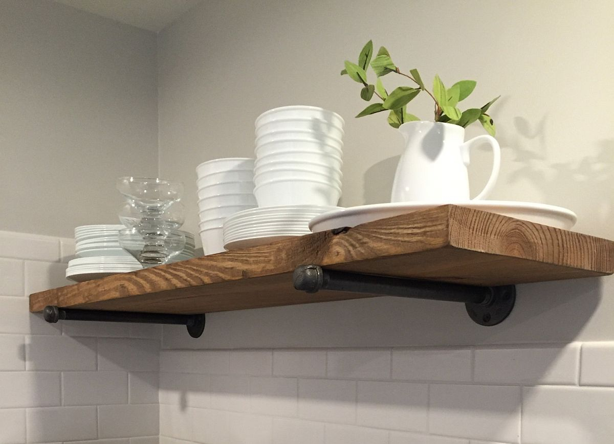 Diy Rustic Kitchen Shelves with regard to