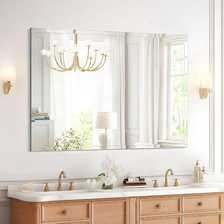 Doimusim Frameless Mirror,Bathroom Vanity Mirrors For Over Sink ... with regard to Exploring the Versatility of the 24 inch Deyo Mirror for Your Home