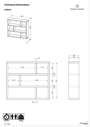 Dublin Low Shelving Unit Concrete Look Melamine Finish | Style Our Home with regard to