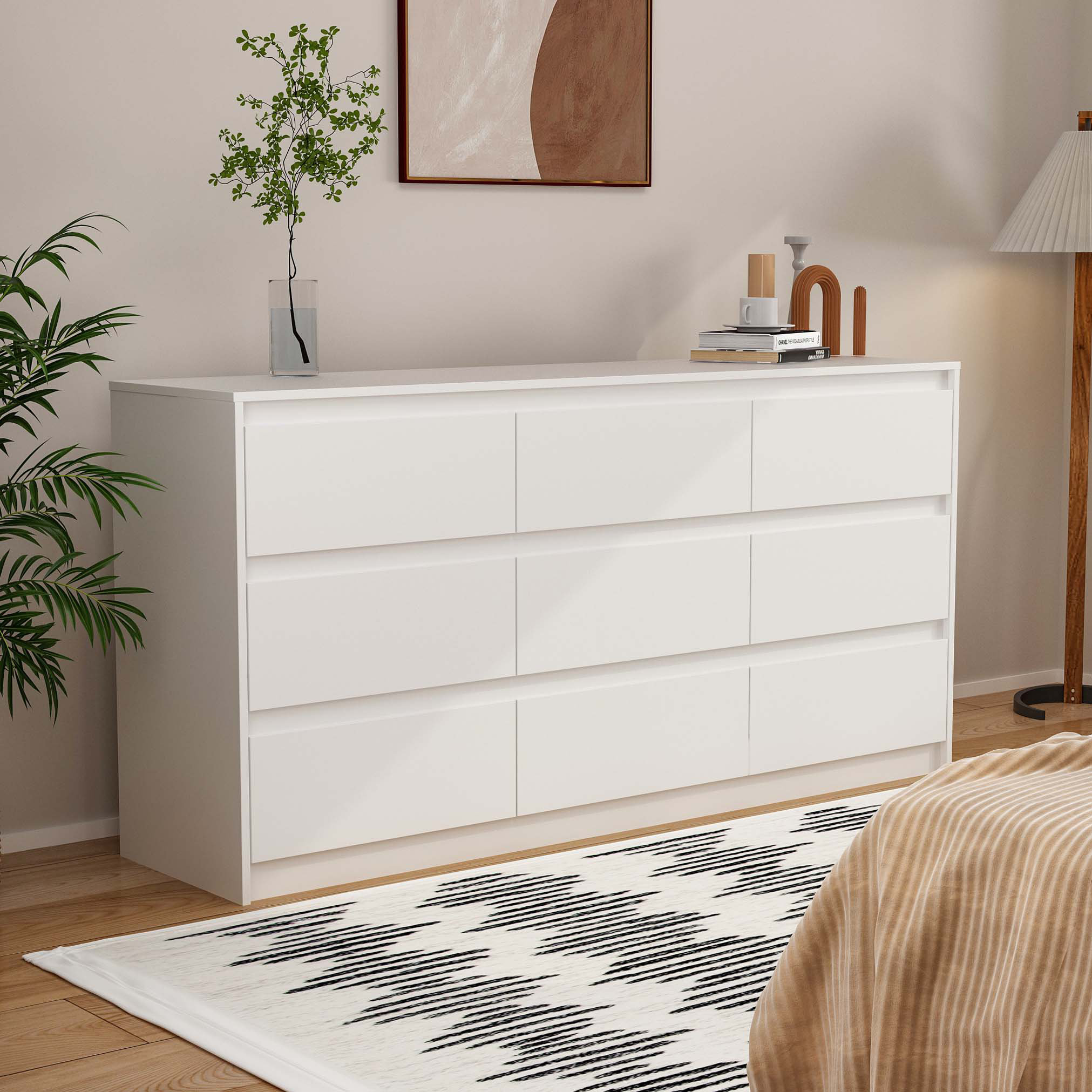 Ebern Designs Chest Of Drawers 9 Drawer Dresser, Wood Dresser 9 Drawer ... regarding