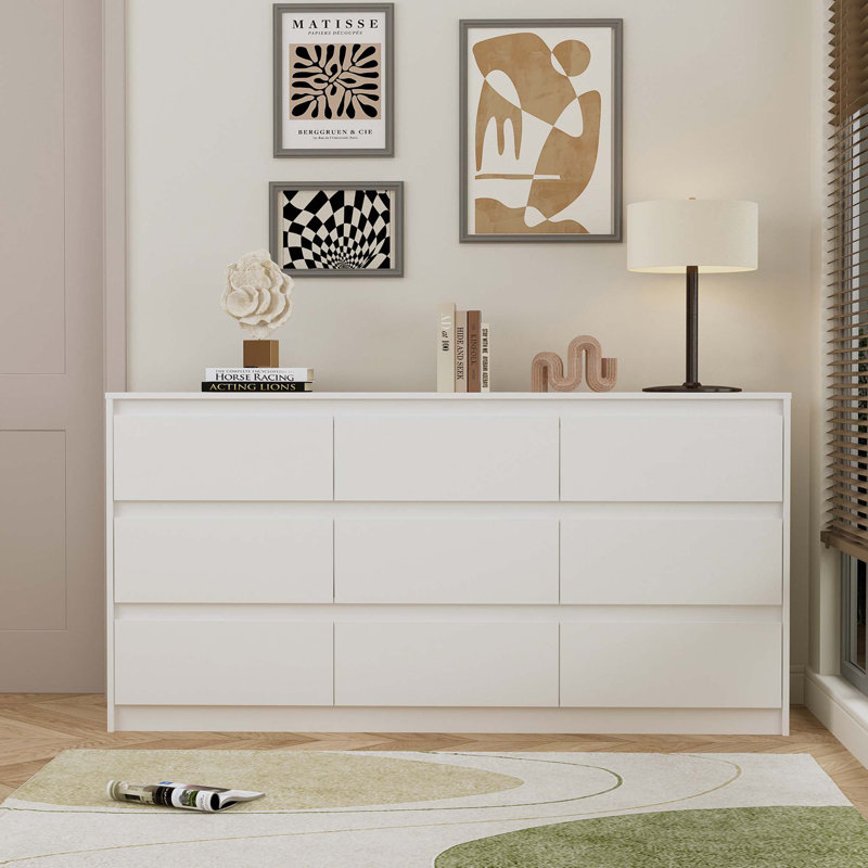 Ebern Designs Chest Of Drawers 9 Drawer Dresser, Wood Dresser 9 Drawer ... with regard to The Art of Organizing a Nine Drawer Dresser