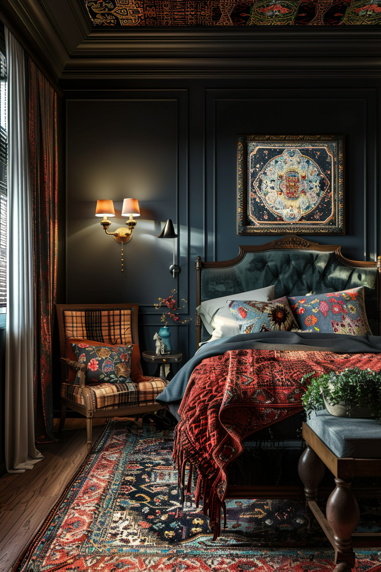 Eclectic And Moody Bedroom Inspirations - 123 Inspiration inside Insider Tips for Curating an Eclectic Style with Moody Walls