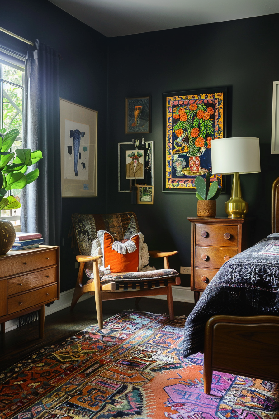 Eclectic Elegance Showcasing The Fusion Of Styles In Moody Bedrooms ... intended for