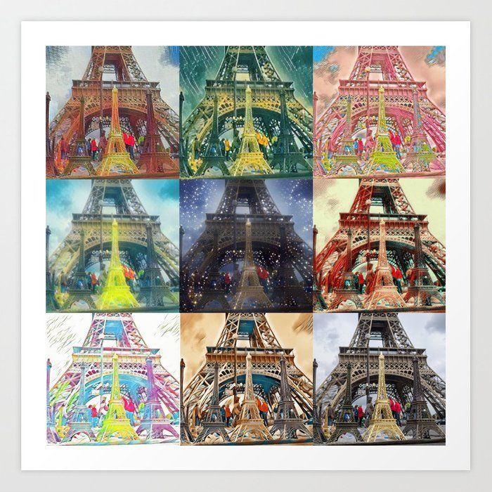 Eiffel Tower, Paris, France Collage Art Print By Silver Fox | Art ... pertaining to