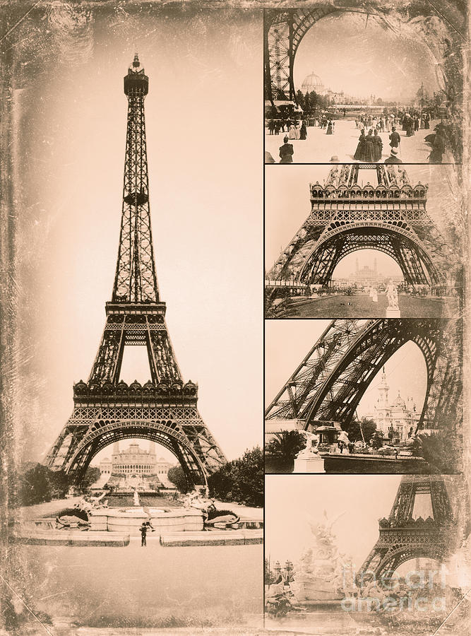 Eiffel Tower Paris Vintage Collage Photograph By Vintage Treasure within The Art of the Eiffel Tower Collage Bringing Paris Home