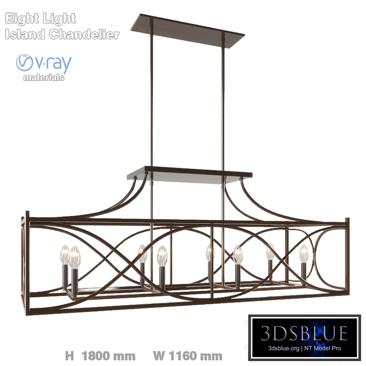 Eight Light Island Chandelier with regard to
